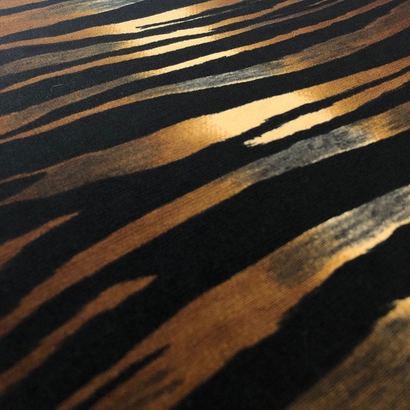 High Neck Warm Toned Zebra Print Sleeveless Shirt - Picture 3 of 6